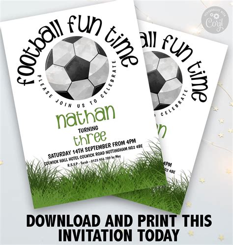 football birthday invitation